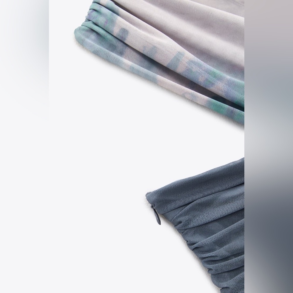Zara Asymmetrical Printed Tulle Dress - Picture 8 of 13